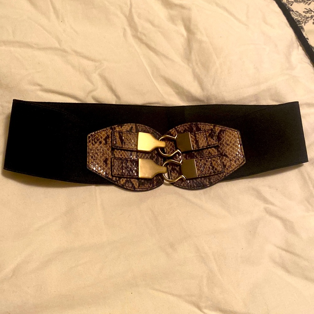 Wide elastic ladies fashion belt